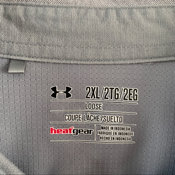 Under Armour Size 2XL Gray Top Loose Fit Long Sleeve Button Down Shirt HeatGear - Picture 5 of 11